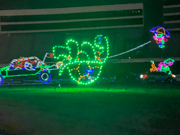 Santa car and kite flyer