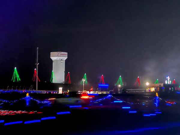 Concord water tower and christmas trees