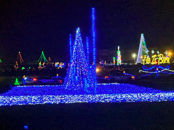 Christmas tree with changing lights