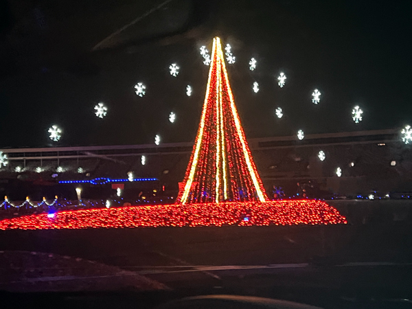 Christmas tree with changing lights