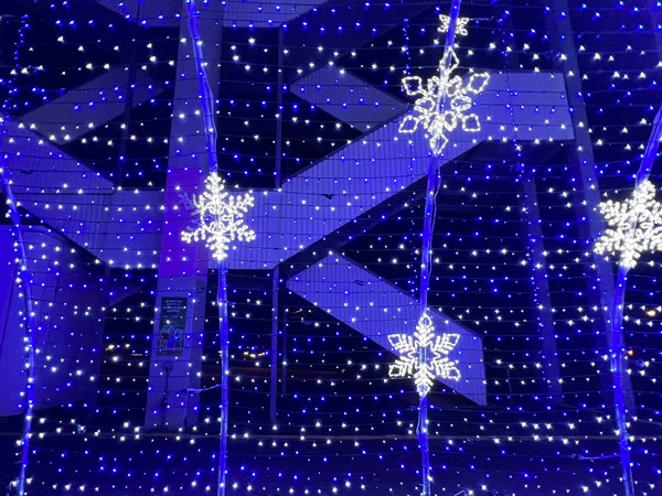 snowflake Christmas tree tunnel