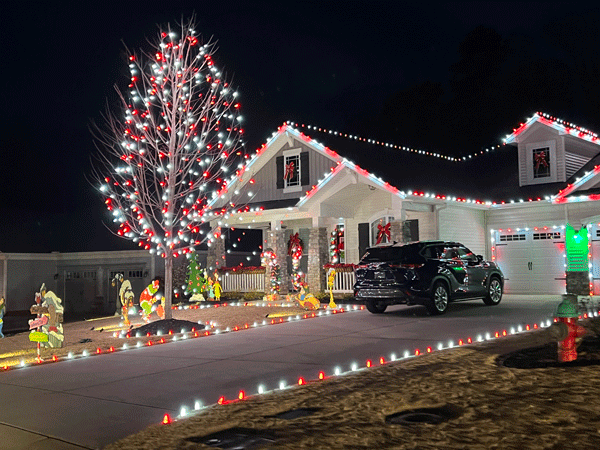 red and white Christmas decor