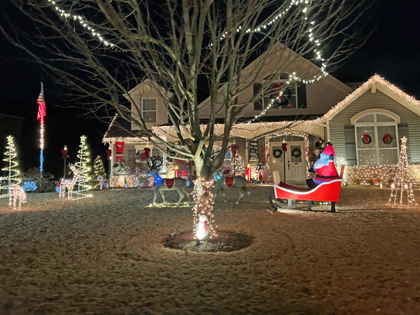 Santa and his reindeer