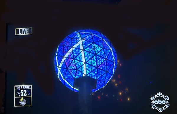 New Years Eve ball dropping on TV