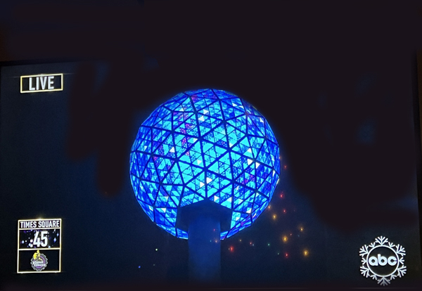 New Years Eve ball dropping on TV