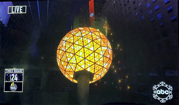 New Years Eve ball dropping on TV