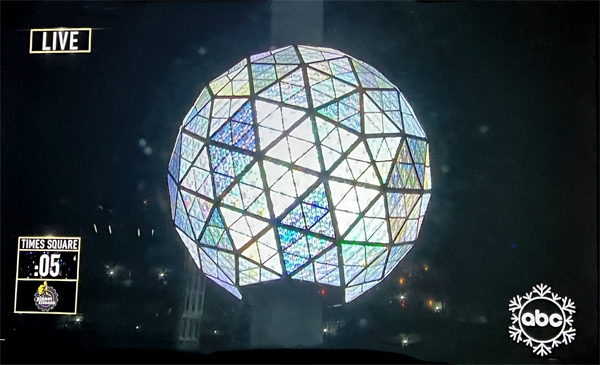 New Years Eve ball dropping on TV