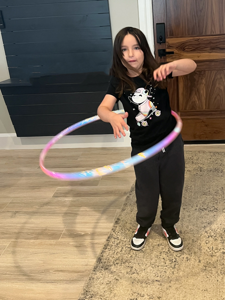 Gabriella learned how to use a hula hoop