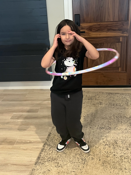 Gabriella learned how to use a hula hoop