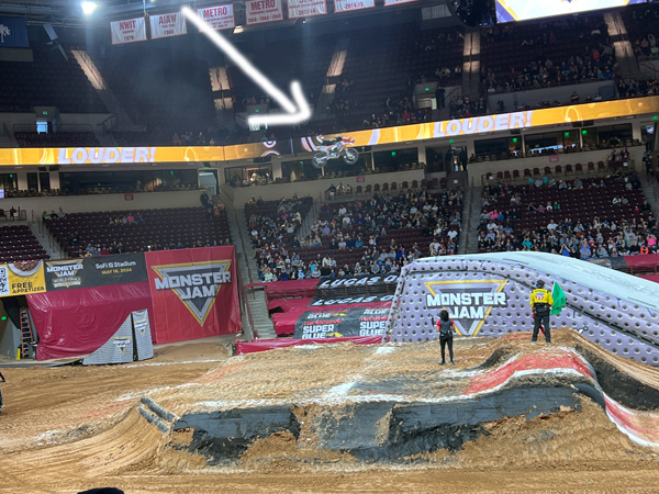 biker in the air at Monster Jam