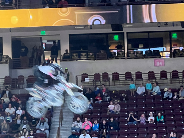 biker in the air at Monster Jam