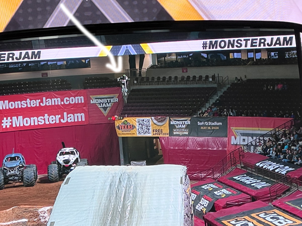 biker in the air at Monster Jam