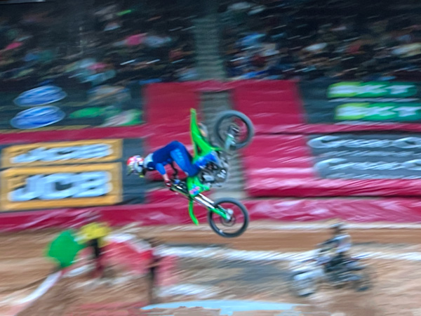 biker in the air at Monster Jam