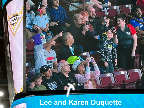 Lee and Karen Duquette at Monster Jam