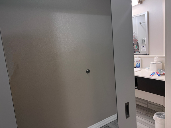 door to the bathroom