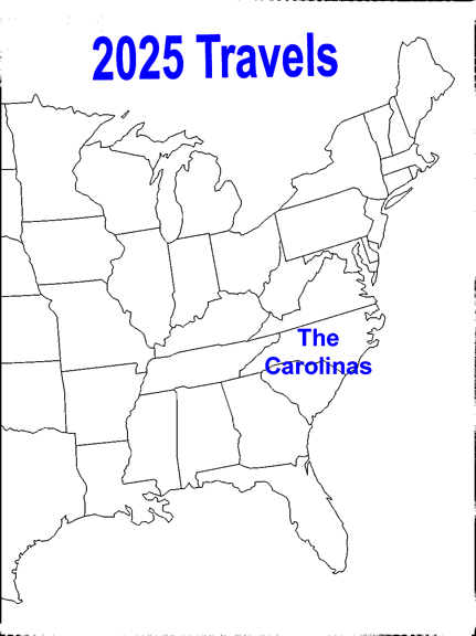 Usa Map showing location of the Carolinas
