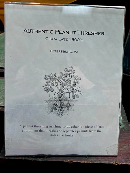 Authentic Peanut Thresher sign