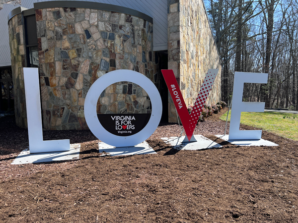 Virginia Love sign and letters