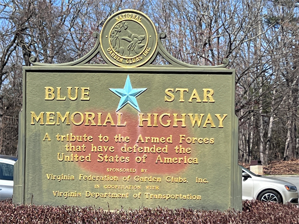 Blue Sar Memorial Highway sign