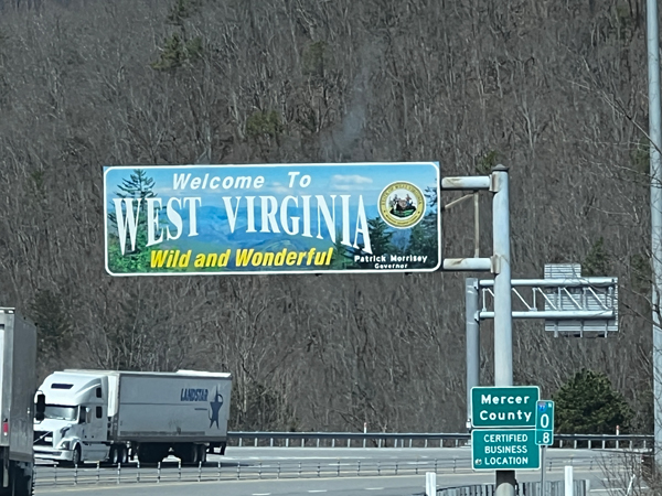 welcome to West Virginia sign