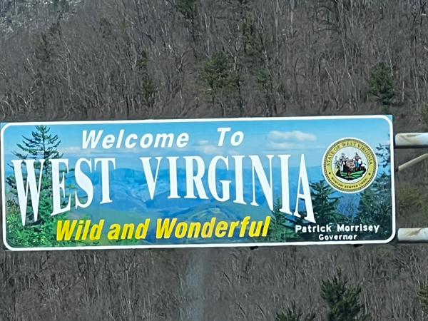 welcome to West Virginia sign