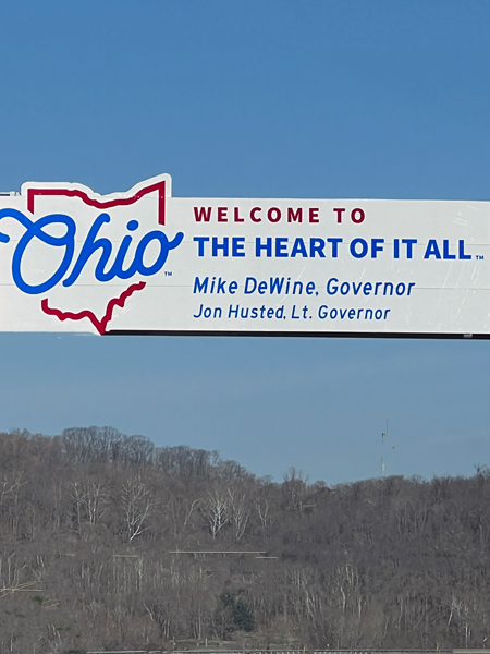Welcome to Ohio sign