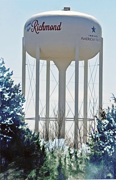 Richmond, Indiana water tower