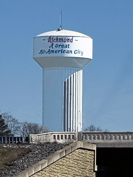 Richmond, Indiana water tower