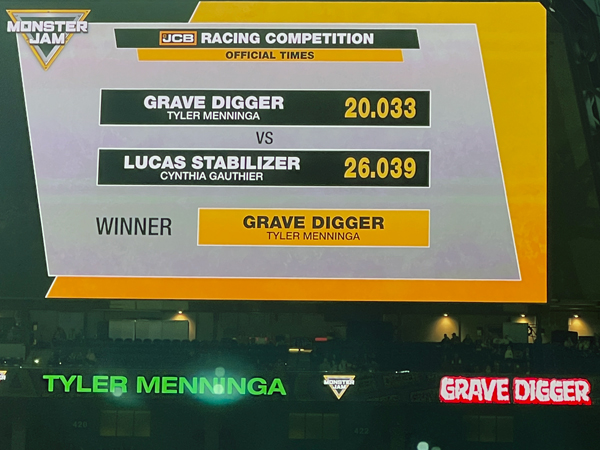 Grave Digger beat Lucas Stabilizer