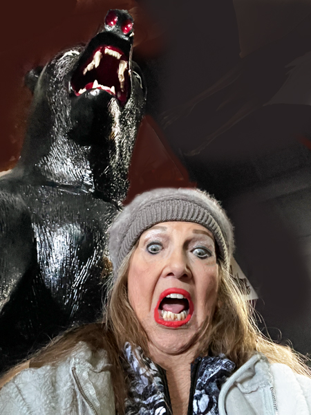 Karen Duquette and a big bad bear