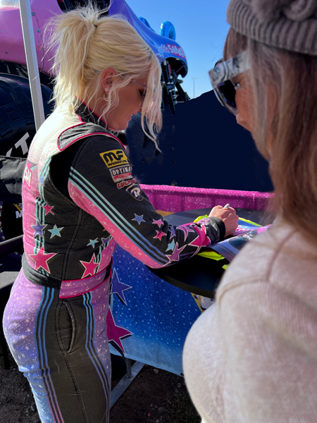 Kayla Blood, driver of Sparkle Smash monster truck