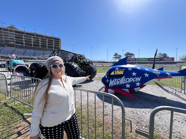 Megalodon shark and Karen Duquette