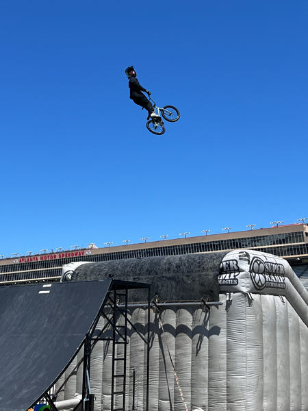 biker high in the air