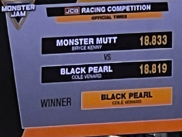 Black Pearl defeated Monster Mutt Monster Truck