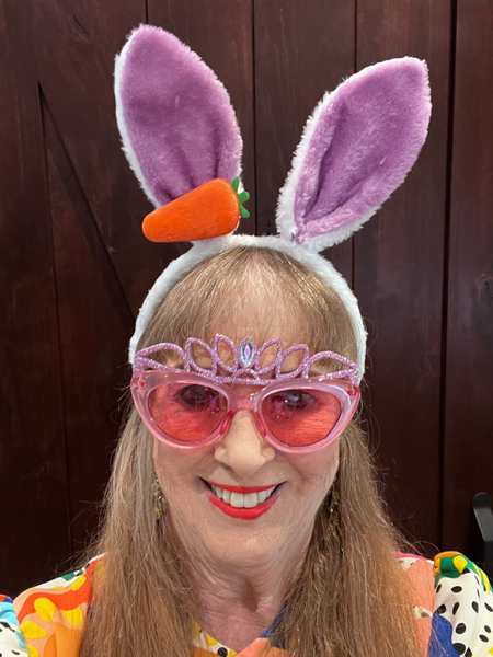Karen Duquette in her Easter Bunny ears