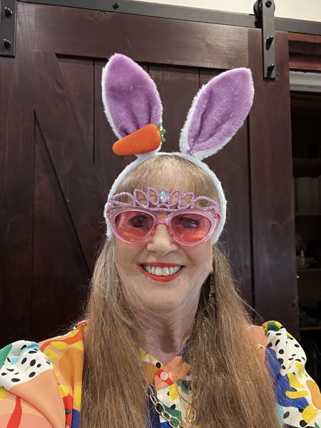Karen Duquette in her Easter Bunny ears