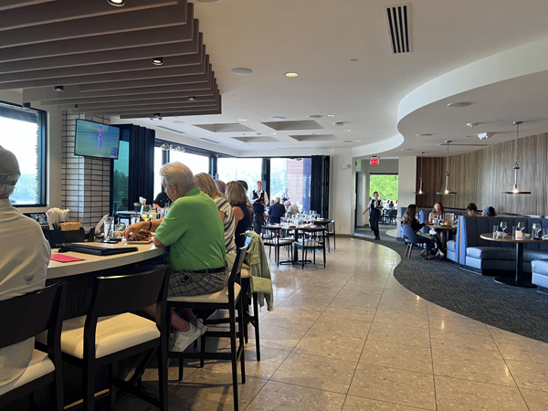 The downstairs bar area