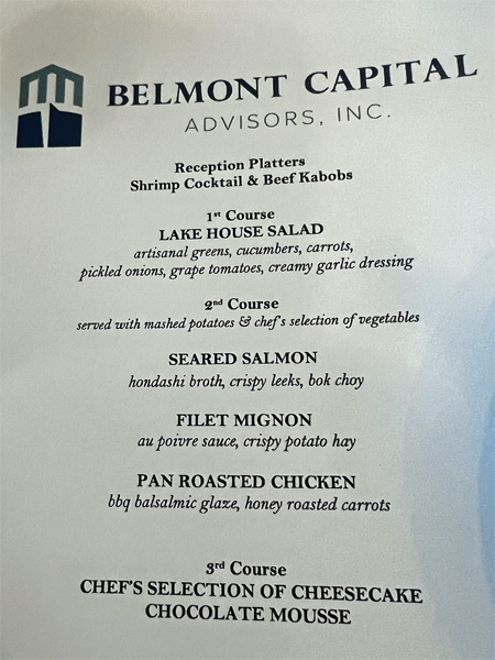 Belmont Capital menu