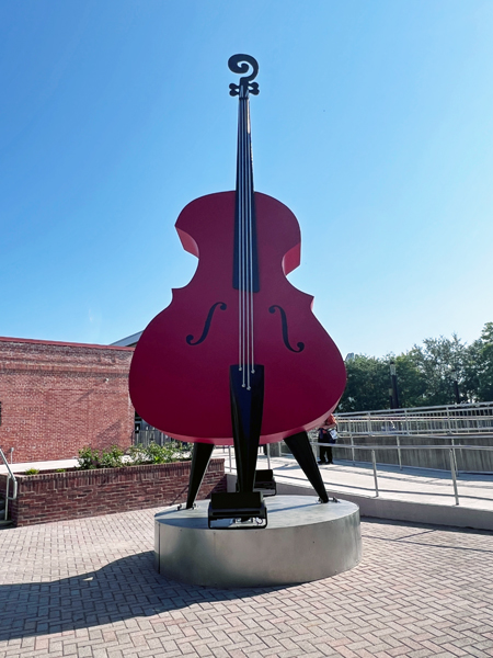 giant guitar outside of Atkins Ford Arena