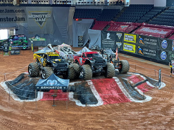 4 Monster Trucks on the mound