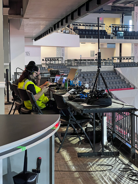 sound technicians in their booth 