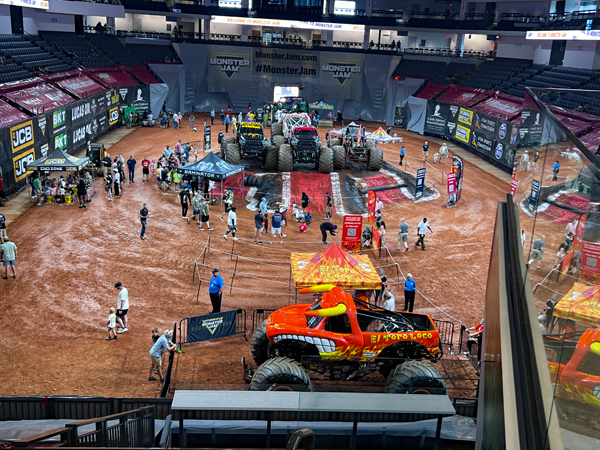 view of the Monster Trucks in the arean
