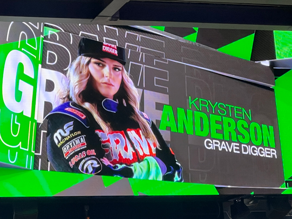 Krysten Anderson, driver of Grave Digger