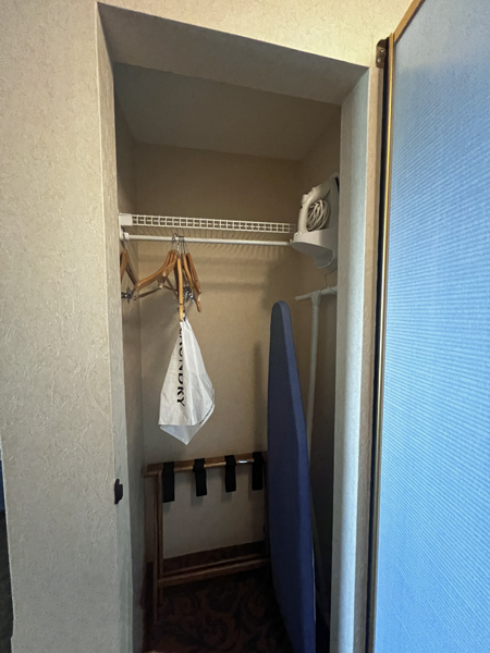 closet. iron and ironing board
