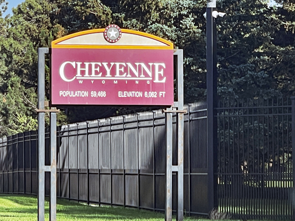 cheyeenne popuktion and elevation sign