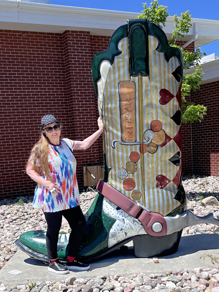 Karen Duquette and big cowboy boot