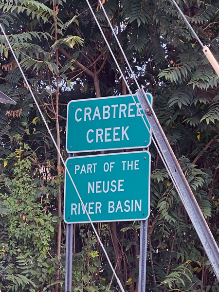 Crabtree Creek sign