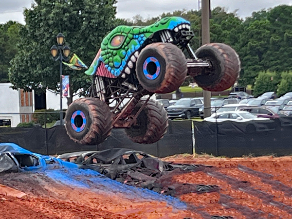 Devin Jones in T-Rex Monster Truck