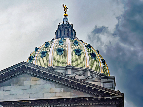 the top of the Pennsylvania Capitol building