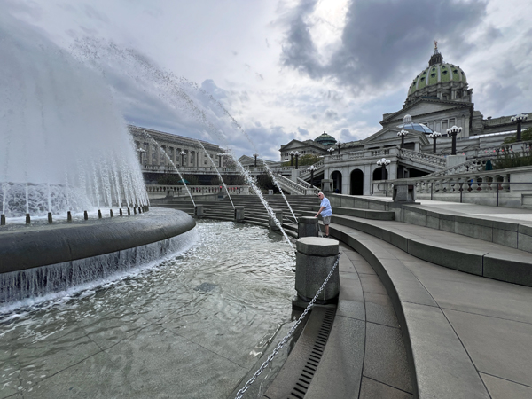 Lee Duquette at the Water Fountain